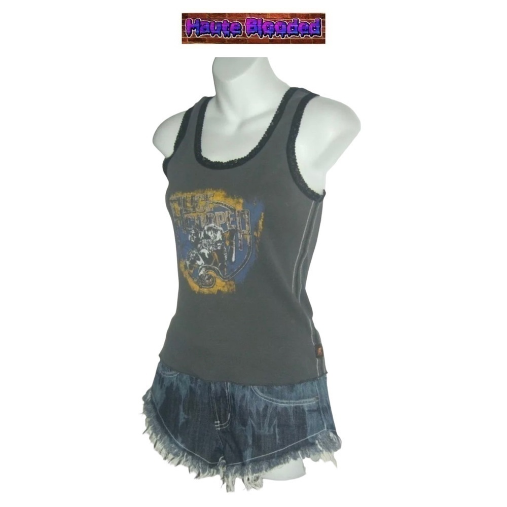 Vintage Y2k Trunk Ltd Limited Edition Alice Cooper Glitter Tank Top Retro Rare View 3